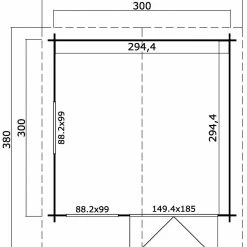 Bester Verkauf ⌛ Gartenhaus LOLA 1 - schwedenrot - Fichte massiv - 300x300 cm ✨ -Angebote Garten Store 9005110600 03 1600Wx1600H
