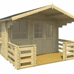 Auslauf 😍 Gartenhaus LOLA 2 - Fichte massiv - natur - mit Terrasse und Geländer - 300x300 cm 🌟 6 Auslauf 😍 Gartenhaus LOLA 2 - Fichte massiv - natur - mit Terrasse und Geländer - 300x300 cm 🌟 -Angebote Garten Store 9005110700 02 1600Wx1600H