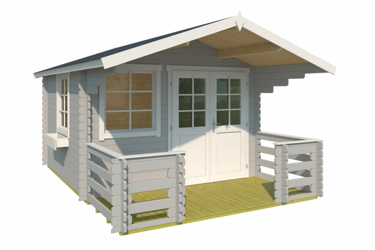 Besorgen 🤩 Gartenhaus LOLA 2 - lichtgrau - mit Terrasse und Geländer - 300x300 cm 👏 4 Besorgen 🤩 Gartenhaus LOLA 2 - lichtgrau - mit Terrasse und Geländer - 300x300 cm 👏 – Bild 2