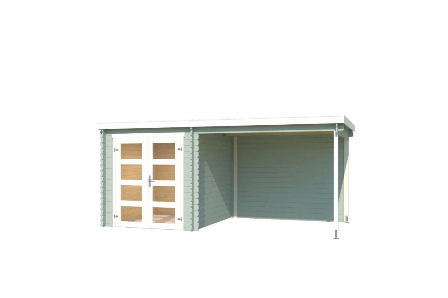 Bestes Angebot 👍 Gartenhaus LONG BEACH - gletschergrün - mit Anbau - 472x230 cm ❤️ 4 Bestes Angebot 👍 Gartenhaus LONG BEACH - gletschergrün - mit Anbau - 472x230 cm ❤️ – Bild 2