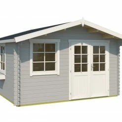 Angebote 👍 Gartenhaus LUNA 1 - lichtgrau - Fichte massiv - 360x360 cm 🛒 -Angebote Garten Store 9005111800 02 1600Wx1600H