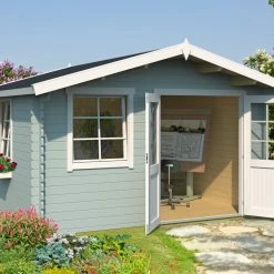 Bestes Angebot 😀 Gartenhaus LUNA 1 - gletschergrün - Fichte massiv - 360x360 cm 🎁