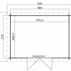 Bestes Angebot 🧨 Gartenhaus NASHVILLE - Fichte massiv - naturbelassen - 380x275 cm ✔️ 7 Bestes Angebot 🧨 Gartenhaus NASHVILLE - Fichte massiv - naturbelassen - 380x275 cm ✔️ -Angebote Garten Store 9005112700 03 1600Wx1600H