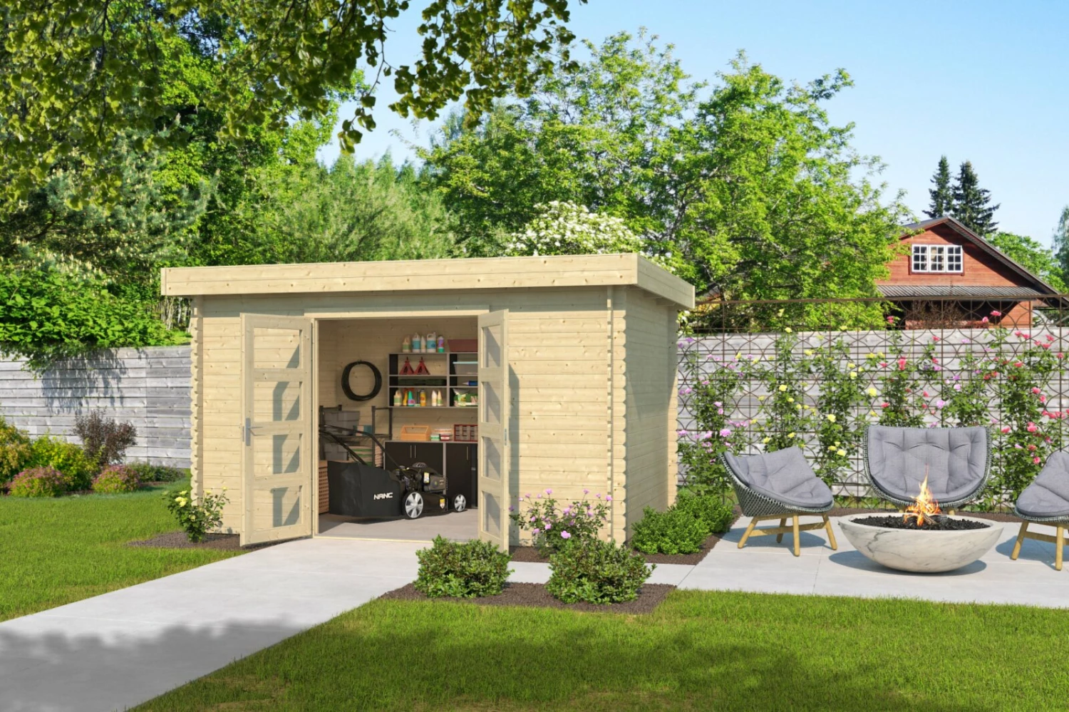 Bestes Angebot 🧨 Gartenhaus NASHVILLE - Fichte massiv - naturbelassen - 380x275 cm ✔️ 3 Bestes Angebot 🧨 Gartenhaus NASHVILLE - Fichte massiv - naturbelassen - 380x275 cm ✔️