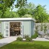 Auslauf ⌛ Gartenhaus NASHVILLE - gletschergrün - Fichte massiv - 380x275 cm 🎁 -Angebote Garten Store 9005113000 1600Wx1600H