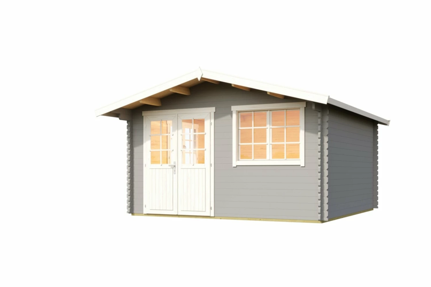 Angebote 😉 Gartenhaus NORDERNEY 3 - lichtgrau - Fichte masiv - 390x390 cm 😀 4 Angebote 😉 Gartenhaus NORDERNEY 3 - lichtgrau - Fichte masiv - 390x390 cm 😀 – Bild 2