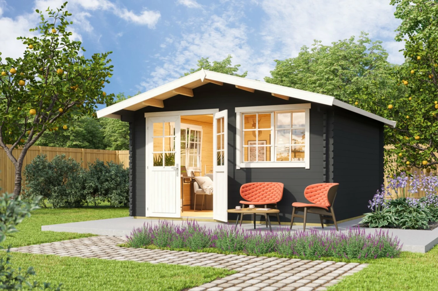 Besorgen 👏 Gartenhaus NORDERNEY 3 - carbongrau - Fichte masiv - 390x390 cm 🤩 3 Besorgen 👏 Gartenhaus NORDERNEY 3 - carbongrau - Fichte masiv - 390x390 cm 🤩