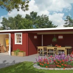Top 10 🔔 Gartenhaus RENO - schwedenrot - Fichte massiv - 760x275 cm 🥰