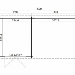 Schlussverkauf ❤️ Gartenhaus SAINT PAUL - lichtgrau - Fichte massiv - 275x570 cm 🔥 -Angebote Garten Store 9005116300 03 1600Wx1600H