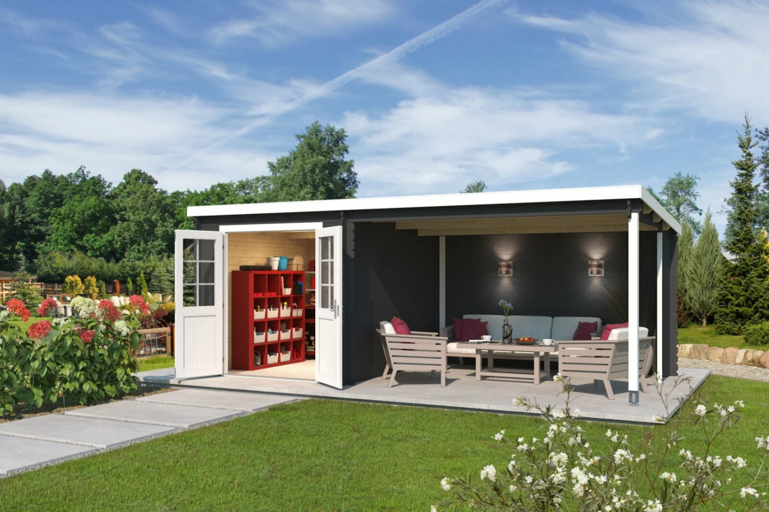 Brandneu 😉 Gartenhaus SAINT PAUL - carbongrau - Fichte massiv - 275x570 cm 😉 3 Brandneu 😉 Gartenhaus SAINT PAUL - carbongrau - Fichte massiv - 275x570 cm 😉