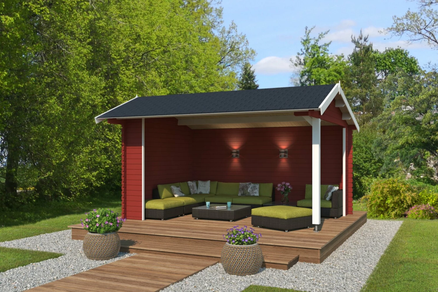 Rabatt 🔔 Unterstand SAN DIEGO - schwedenrot - Fichte massiv - 425x300 cm 💯 3 Rabatt 🔔 Unterstand SAN DIEGO - schwedenrot - Fichte massiv - 425x300 cm 💯