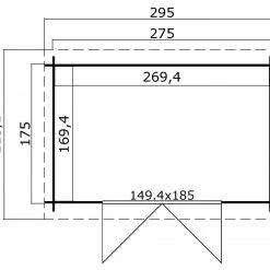 Schlussverkauf 🤩 Gartenhaus SAN JOSE 175- naturbelassen - Fichte massiv - 275x175 cm 🔔 -Angebote Garten Store 9005117200 03 1600Wx1600H