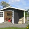 Bester Verkauf ⭐ Gartenhaus TULSA - carbongrau - Fichte massiv - 292x392 cm 🤩 -Angebote Garten Store 9005119400 1600Wx1600H