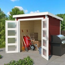 Besorgen ✨ Gartenhaus ZAMBEZI II - schwedenrot - Fichte massiv - 200x250 cm ⌛