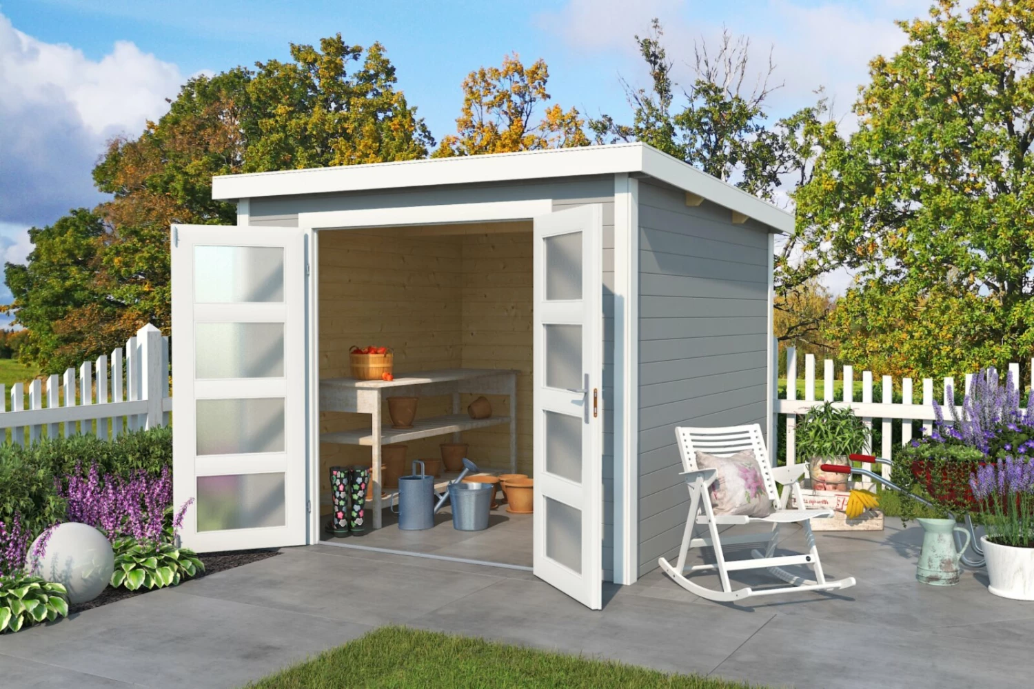 Blitzangebot 🧨 Gartenhaus ZAMBEZI 5 - lichtgrau - Fichte massiv - 250x300 cm 👏 3 Blitzangebot 🧨 Gartenhaus ZAMBEZI 5 - lichtgrau - Fichte massiv - 250x300 cm 👏