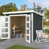 Schlussverkauf 🧨 Gartenhaus ZAMBEZI 5 - carbongrau - Fichte massiv - 250x300 cm 🥰 -Angebote Garten Store 9005124300 1600Wx1600H