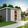 Auslauf ✨ Gartenhaus ZAMBEZI 6 - carbongrau - Fichte massiv - 300x250 cm 🤩 -Angebote Garten Store 9005124800 1600Wx1600H