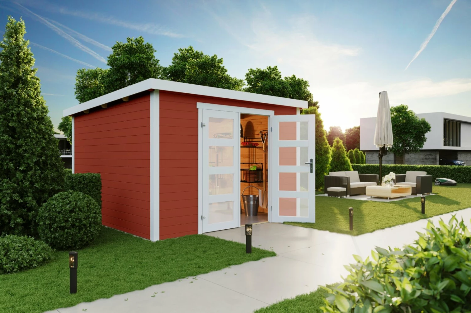 Bestes Angebot 💯 Gartenhaus ZAMBEZI 6 - schwedenrot - Fichte massiv - 300x250 cm ✔️ 3 Bestes Angebot 💯 Gartenhaus ZAMBEZI 6 - schwedenrot - Fichte massiv - 300x250 cm ✔️