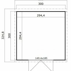 Besorgen ✔️ Gartenhaus ZAMBEZI 7 - naturbelassen - Fichte massiv - 300x300 cm 😍 -Angebote Garten Store 9005125100 03 1600Wx1600H