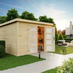 Besorgen ✔️ Gartenhaus ZAMBEZI 7 - naturbelassen - Fichte massiv - 300x300 cm 😍