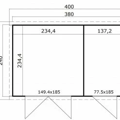 Neu ✔️ Gartenhaus ZAMBEZI XL - carbongrau - Fichte massiv - 380x240 cm 🤩 -Angebote Garten Store 9005125800 03 1600Wx1600H