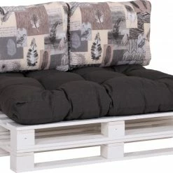 Aktion ⭐ 3-teiliges Paletten-Kissen-Set - mittelgrau - Federn 🎉