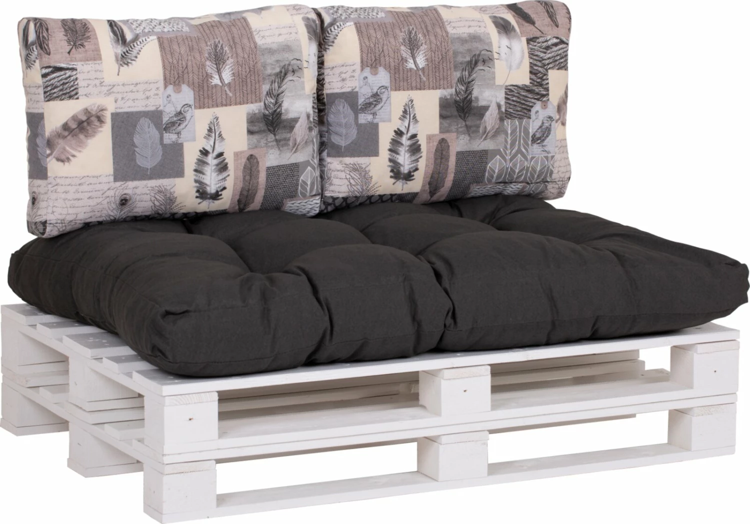 Aktion ⭐ 3-teiliges Paletten-Kissen-Set - mittelgrau - Federn 🎉 3 Aktion ⭐ 3-teiliges Paletten-Kissen-Set - mittelgrau - Federn 🎉