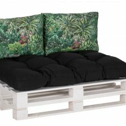 Auslauf 👏 3-teiliges Paletten-Kissen-Set - anthrazit - Kaktus 😀