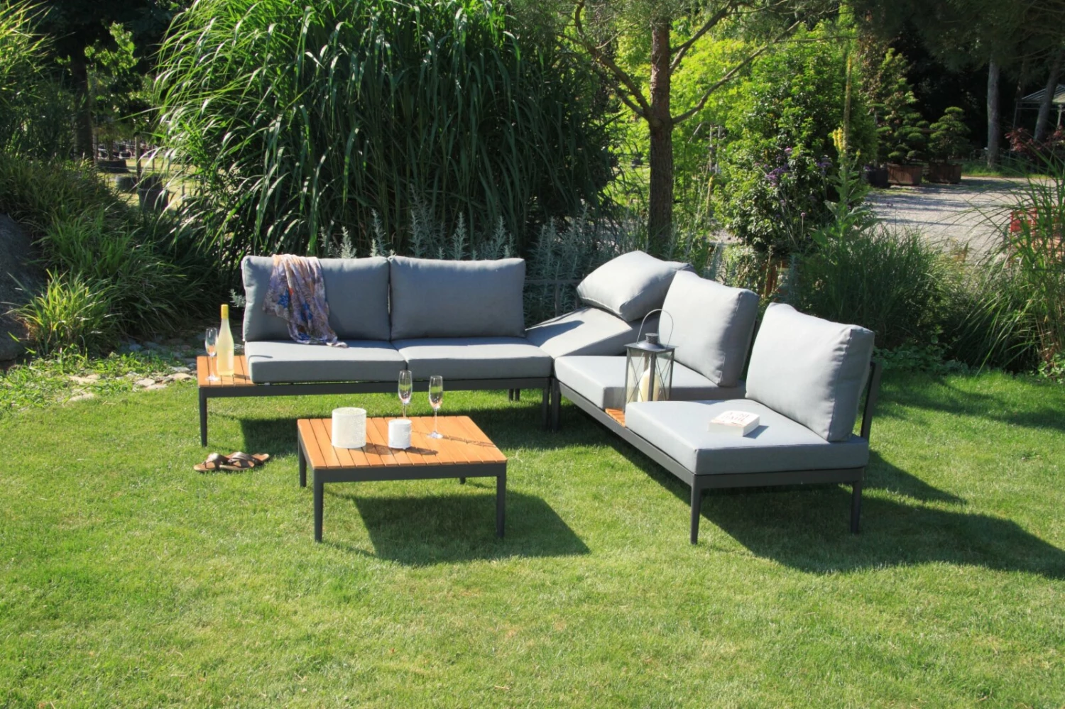 Aktion 🧨 Lounge-Gartenmöbel-Set - teakfarben-grau - Akazie massiv 🎉 5 Aktion 🧨 Lounge-Gartenmöbel-Set - teakfarben-grau - Akazie massiv 🎉 – Bild 3
