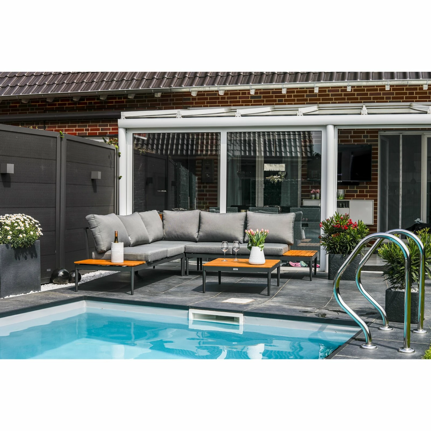 Aktion 🧨 Lounge-Gartenmöbel-Set - teakfarben-grau - Akazie massiv 🎉 8 Aktion 🧨 Lounge-Gartenmöbel-Set - teakfarben-grau - Akazie massiv 🎉 – Bild 6