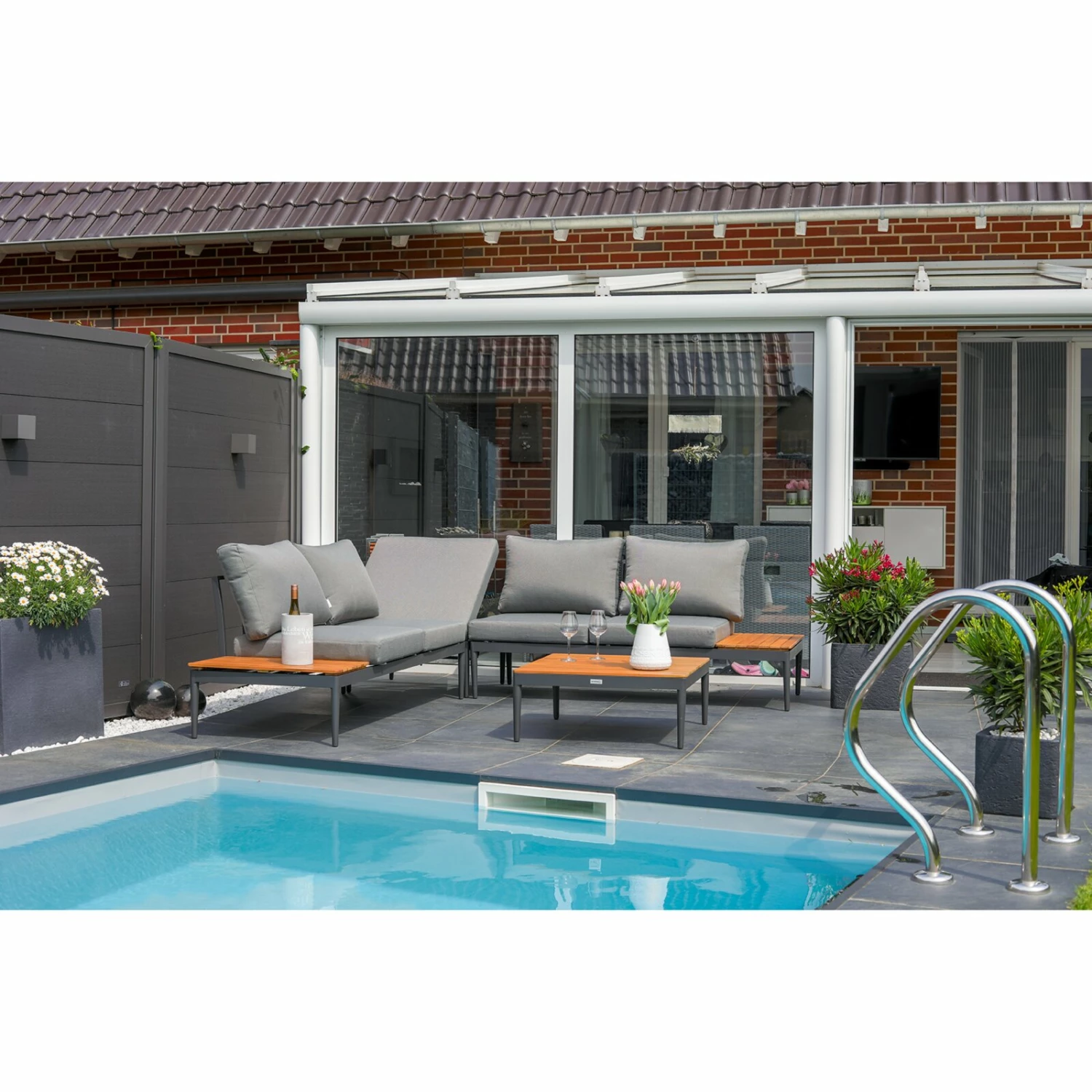 Aktion 🧨 Lounge-Gartenmöbel-Set - teakfarben-grau - Akazie massiv 🎉 9 Aktion 🧨 Lounge-Gartenmöbel-Set - teakfarben-grau - Akazie massiv 🎉 – Bild 7