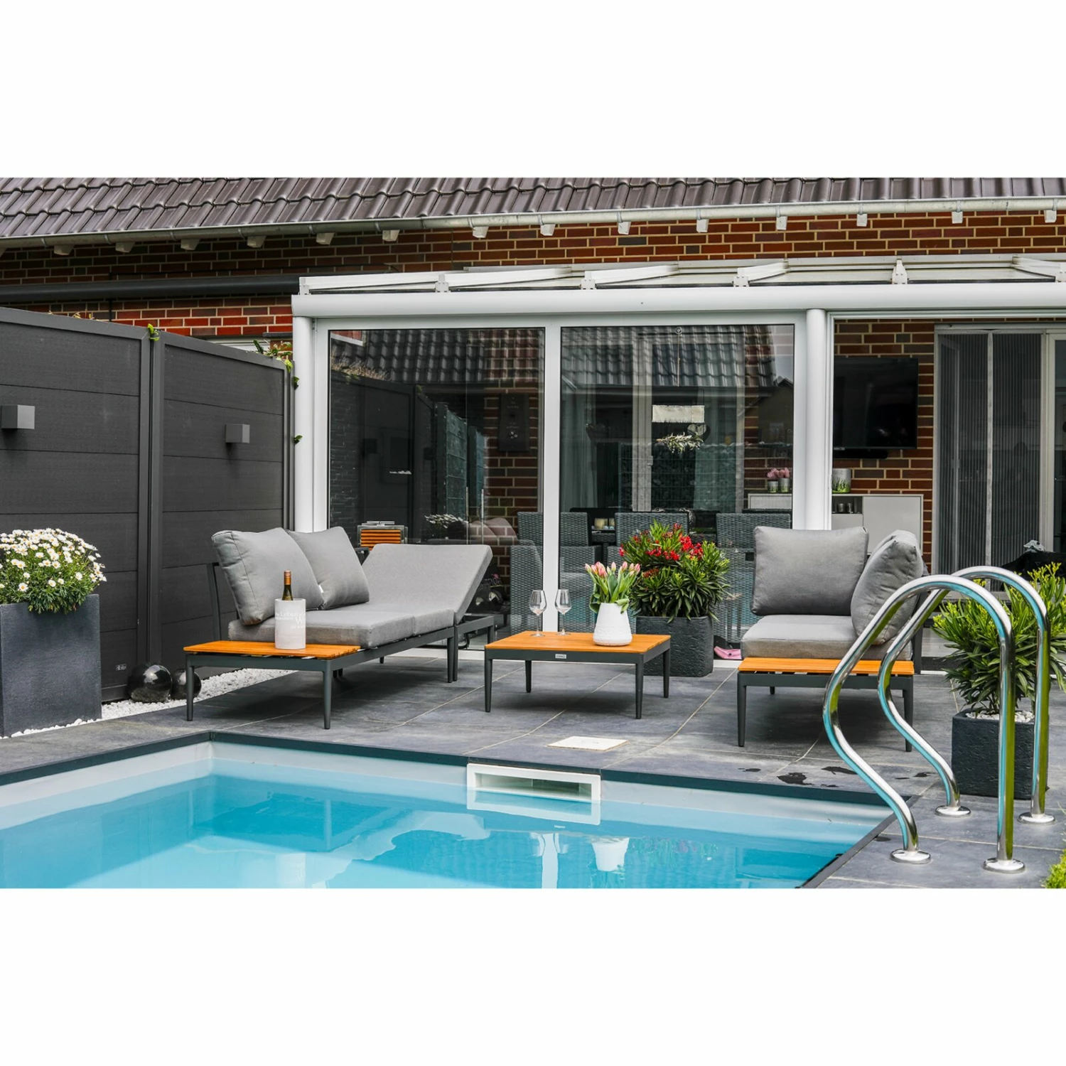 Aktion 🧨 Lounge-Gartenmöbel-Set - teakfarben-grau - Akazie massiv 🎉 11 Aktion 🧨 Lounge-Gartenmöbel-Set - teakfarben-grau - Akazie massiv 🎉 – Bild 9