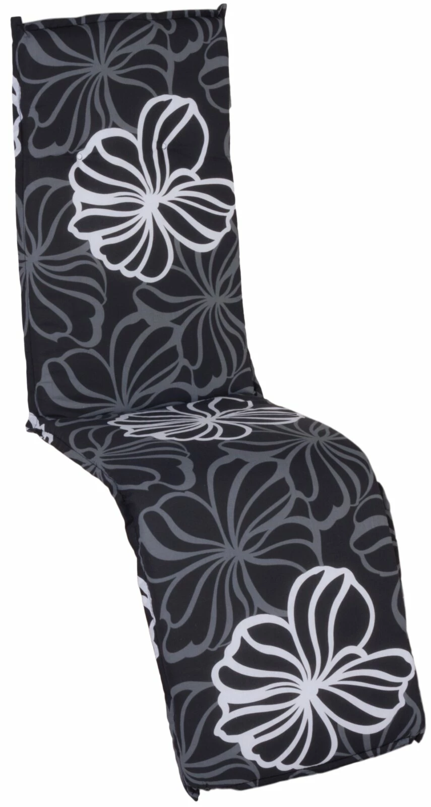 Brandneu ✨ Relaxstuhl-Auflage - schwarz-weiß - Blumen - 171x50 cm 🎉 3 Brandneu ✨ Relaxstuhl-Auflage - schwarz-weiß - Blumen - 171x50 cm 🎉