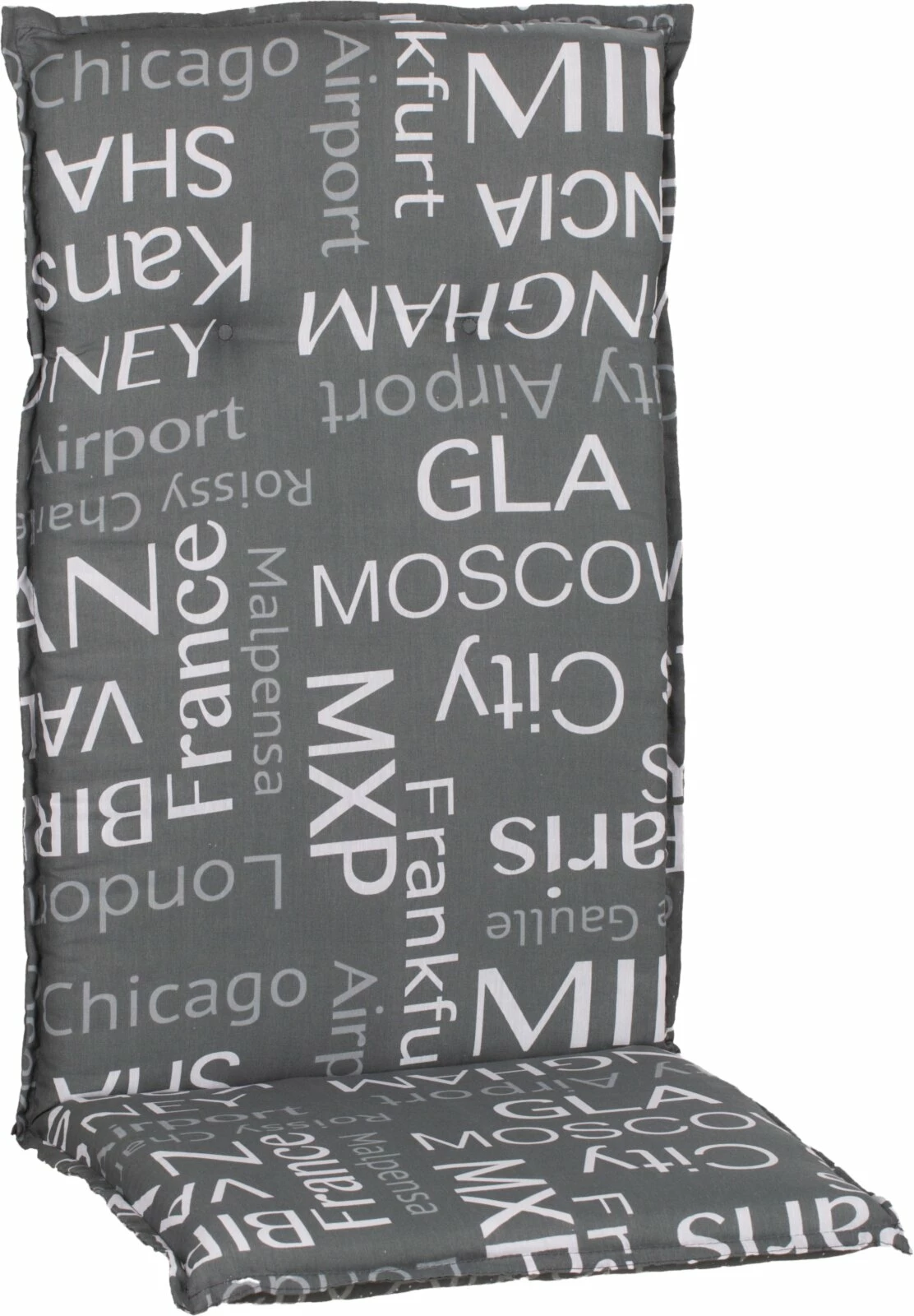 Bester Verkauf 🌟 Hochlehner-Auflage - grau - Städtenamen - 118x50 cm 💯 3 Bester Verkauf 🌟 Hochlehner-Auflage - grau - Städtenamen - 118x50 cm 💯