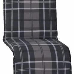 Bestpreis ✔️ Relaxstuhl-Auflage - anthrazit-grau-weiß - Karo - 171x50 cm 🎁