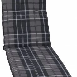 Budget 🔥 Rollliegen-Auflage - anthrazit-grau-weiß - Karo - 193x60 cm 🧨