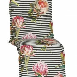 Brandneu 😉 Relaxstuhl-Auflage - schwarz-weiß-pink - Blume - 171x50 cm 💯