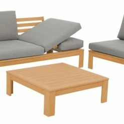 Brandneu 😉 3-teiliges Lounge-Set - teakfarben-grau - Akazie massiv 🤩