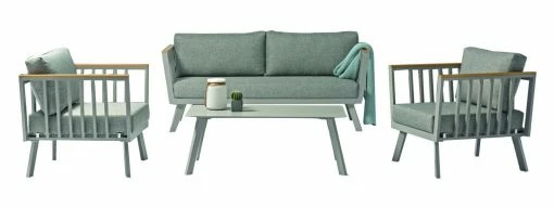 Brandneu 🎁 4-teiliges Lounge-Set - teakfarben-taupe - mit Kissen 🥰 -Angebote Garten Store 9005141800 1600Wx1600H