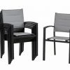 Brandneu 🎉 6-teiliges Stapelstuhl-Set - schwarz-silbergrau - gepolstert 🤩 -Angebote Garten Store 9005143900 1600Wx1600H