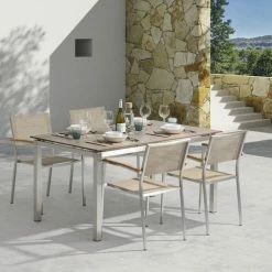 Neu 🛒 5-teiliges Gartenmöbel-Set - silber-sand - 150x90 cm 😍 -Angebote Garten Store 9005146600 04 1600Wx1600H