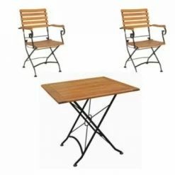 Rabatt ⭐ 3-teilige Tischgruppe - teakfarben - Akazie massiv 👏