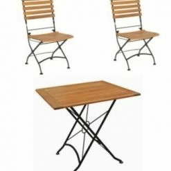 Top 10 🔥 3-teilige Tischgruppe - teakfarben - Akazie massiv ✔️