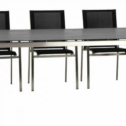 Am billigsten 😉 6-teiliges Gartenmöbel-Set - grau-schwarz - Edelstahl - Flying Top-Optik ✨