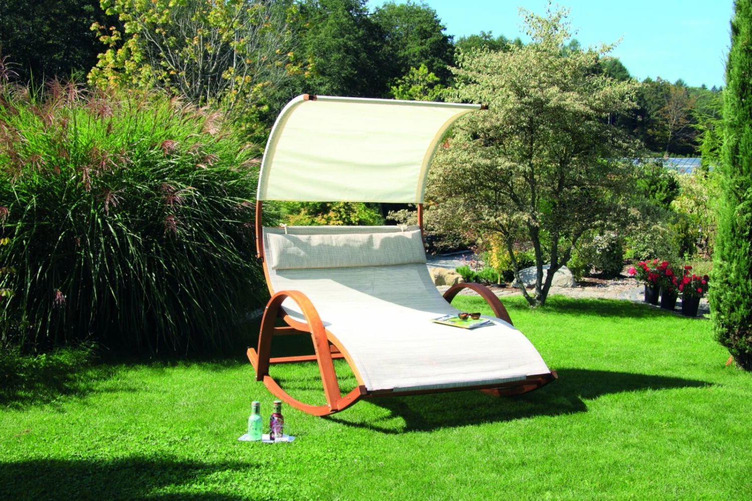 Besorgen 💯 Liegeschaukel - teak-sand-weiß - gepolstertes Kopfkissen 🤩 4 Besorgen 💯 Liegeschaukel - teak-sand-weiß - gepolstertes Kopfkissen 🤩 – Bild 2