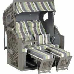 Blitzangebot 🎉 Strandkorb RUSTIKAL 405 Z TEAK COMFORT XL - vintage-braun - 135x165 cm 👏