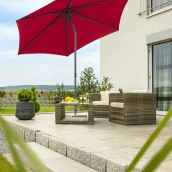 Bester Verkauf 😀 Sonnenschirm SEVILLA - rot - rund - Ø 270 cm ⌛ -Angebote Garten Store 9005219100 02 1600Wx1600H
