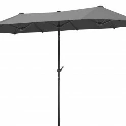 Blitzangebot ✔️ Sonnenschirm SALERNO - anthrazit - rund - 300x150 cm 🧨
