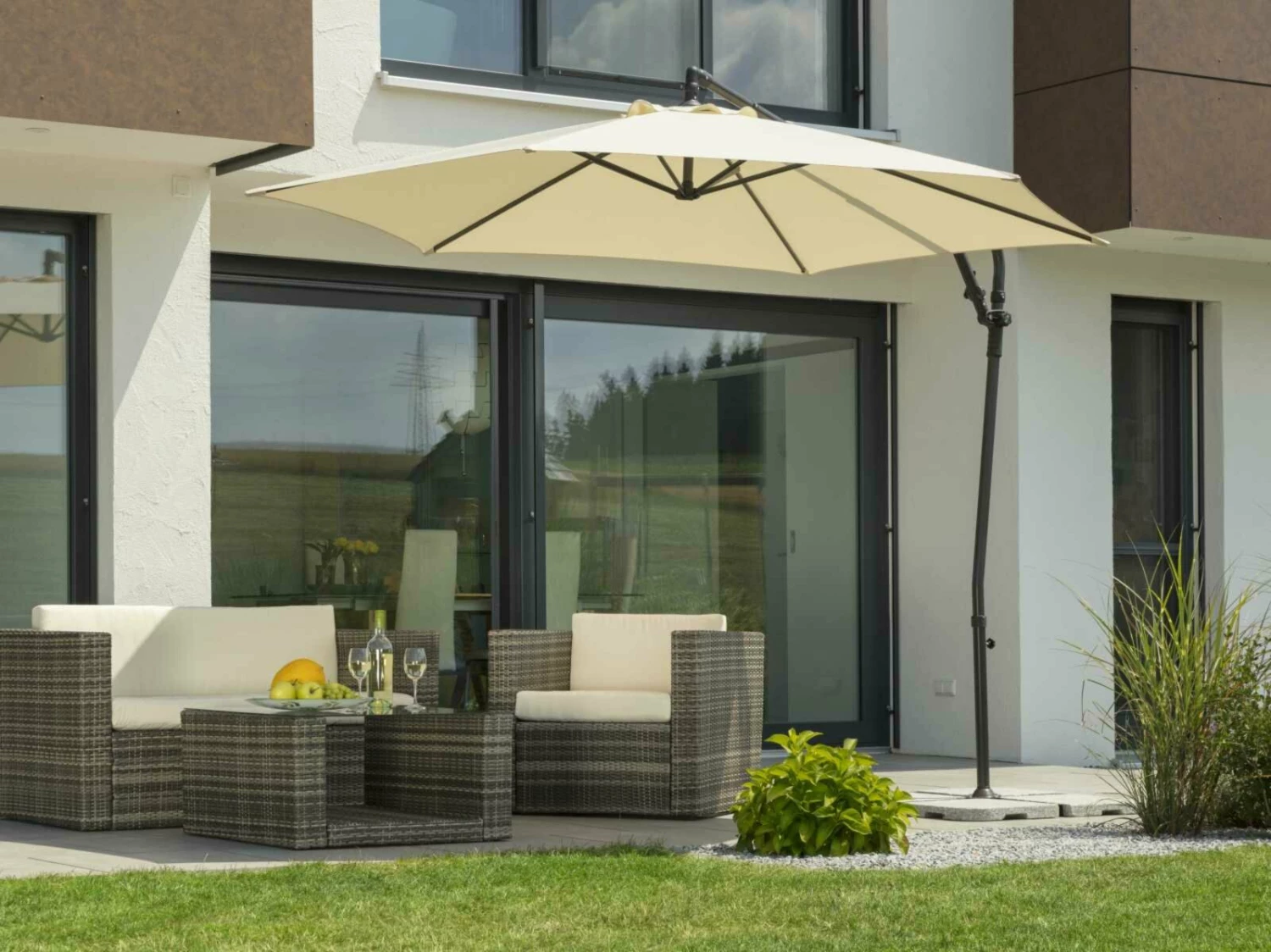 Neu ⌛ Ampelschirm GENUA - natur - Ø 300 cm 😍 4 Neu ⌛ Ampelschirm GENUA - natur - Ø 300 cm 😍 – Bild 2