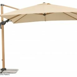 Brandneu ✔️ Ampelschirm RHODOS TWIST WOODY - natur - 300x300 cm 🎉